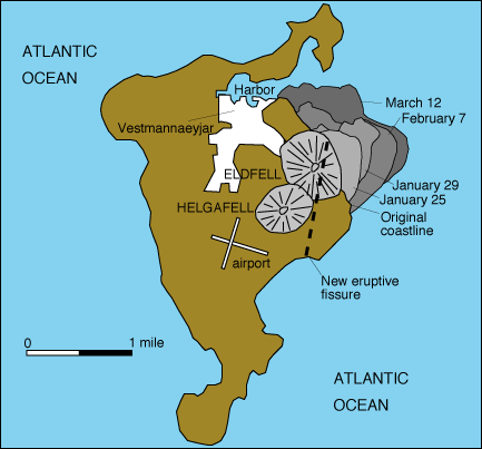 Figure: Map of Heimaey island (Williams and Moore, 1983)