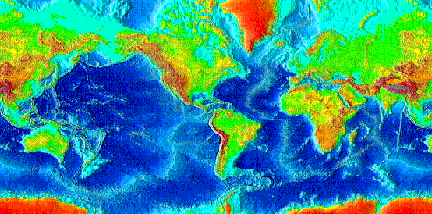 General features of the ocean basins. Map courtesy of NASA and the Smithsonian Institution.