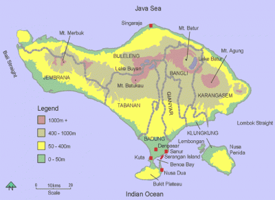 Location of Agung volcano on the island of Bali (from balitourismboard.org)