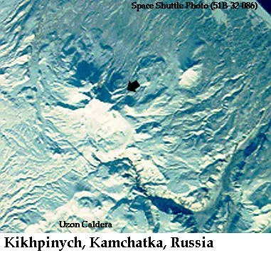 Areal view of the Kikhpinych volcano