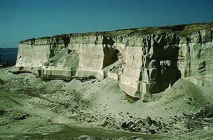 Exposed Minoan tephra