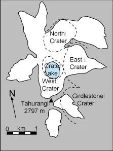 Map of Ruapehu's summit