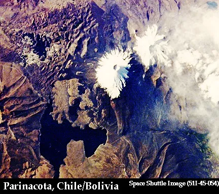 two volcanoes that make up the Nevados Payachata range