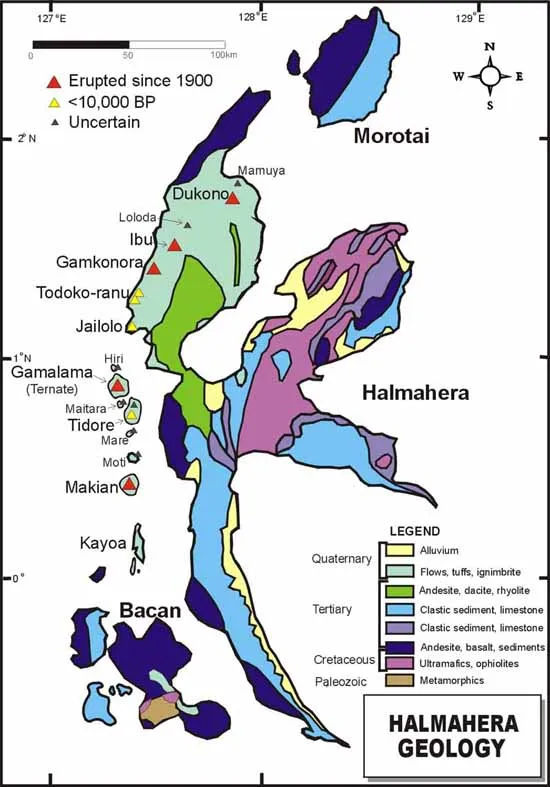 Geologic map of Halmahera, Indonesia.
