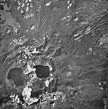 Aerial view of Newberry caldera