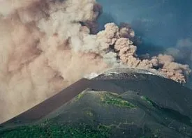 Large plume of smoke behind Soputan