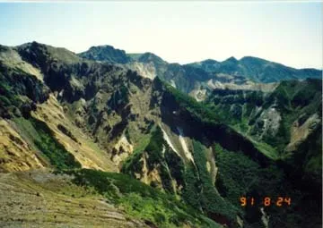 Green covered mountain range expanding into the distance