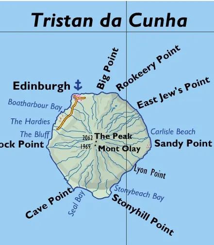 Map of Tristan da Cunha