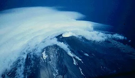 Aerial view of Gareloi volcano from the southeast. 