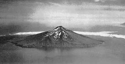 Aerial view of Gareloi volcano from the southwest.
