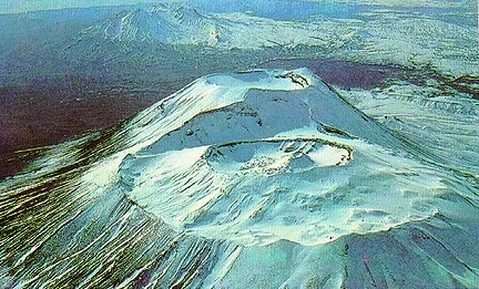 A crater with a diameter of 2952 ft (900 m) and a depth from 230-459 ft