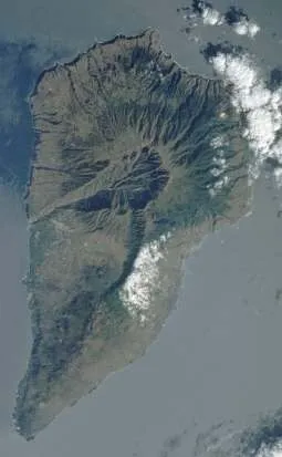 Space shuttle view of La Palma