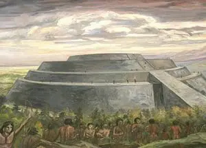 Mural depicting the Cuicuilco civilization in the past (Photo from http://www.revistabuenviaje.com)