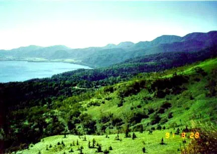 View of the rim of Kutcharo Caldera